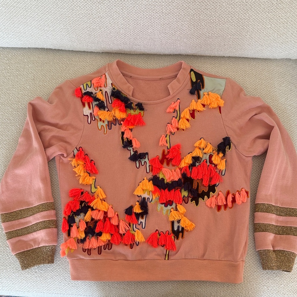Colorful Women's Sweater with Tassel Design